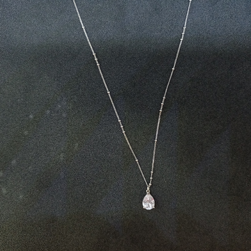 single diamond Pendant Chain by Ghunghru Jewellers