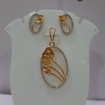 22K(916)Gold Ladies 3D Design Latest Diamond Pende... by Sneh Ornaments