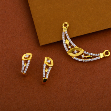 22kt Gold cz Classic  Mangalsutra Pendant Set MP24...