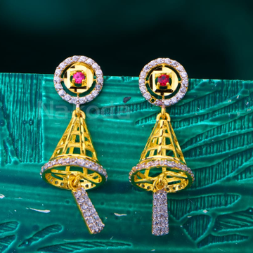 22KT Gold CZ Hallmark Ladies Jhummar Earrings LJE4...