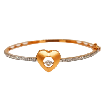 18k rose gold heart shape movable diamond bracelet...