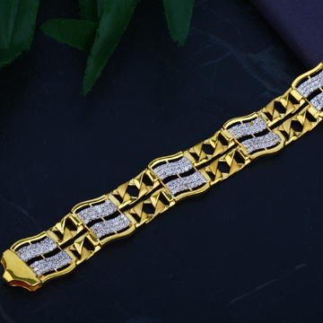 Mens CZ Gold Bracelet-MCB37