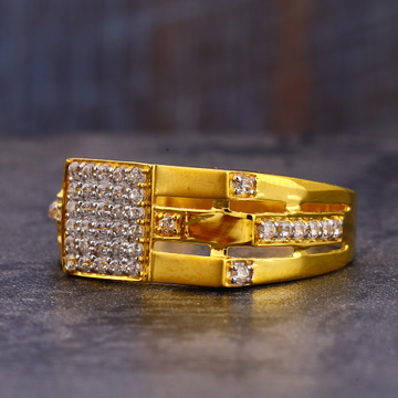 916 Gold CZ Hallmark Designer Gentlemen's  Ring MR...