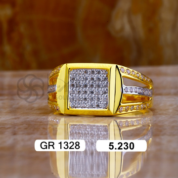 22K(916)Gold Gents Diamond Square Fancy Ring by Sneh Ornaments