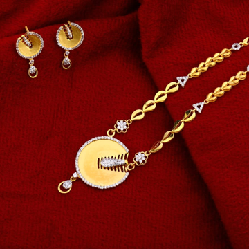 916 Gold CZ Delicate Ladies Chain Necklace set CN2...