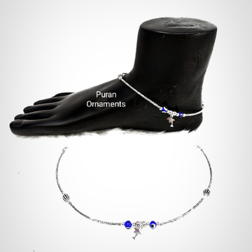 Pure Silver Designer Anklets With Evil Eye Charms