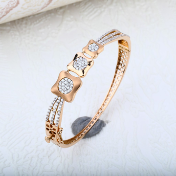 Ladies 18K Rose Gold Kada Bracelet-RLKB31