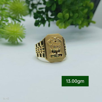 916 Gold Ashok Stambh Design Ring by 