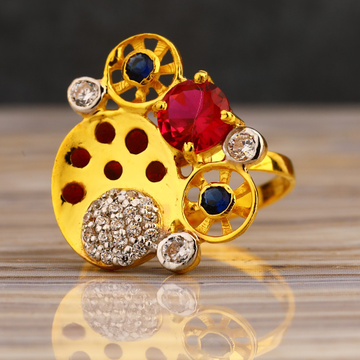 22CT Gold CZ Ladies Delicate Long Ring LLR347