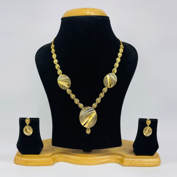 22k Gold Plain Elegant Turkish Necklace Set by 
