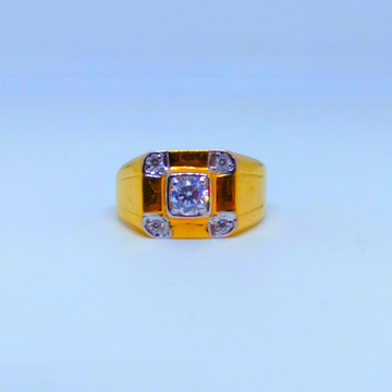 22 KT 916 Hallmark fancy square diamond gents ring by Harekrishna Gold