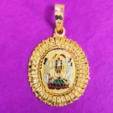 916 Gold handmade ful jogani ma mina pendant by Saurabh Aricutting