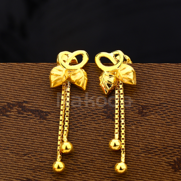 22KT Gold Ladies Designer Plain Earring LPE326