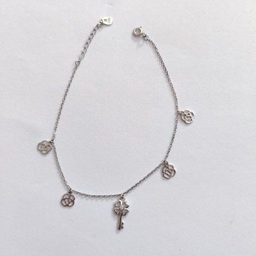 925 sterling silver rhodium platting anklets by Veer Jewels