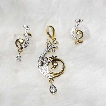 916 exclusive cz peacock pendant set by 