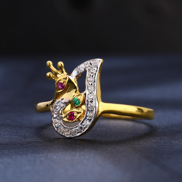 916 Gold CZ Classic Ladies Ring LR1117