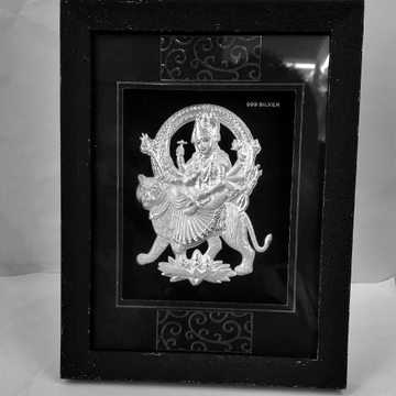 999 Silver Ambaji Maa Frame For Gift by Pratima Jewellers