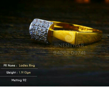 Gold Shiner Cz Fancy Ladies Ring LRG -0342