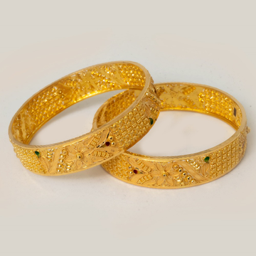 Gold plain design bangle by 