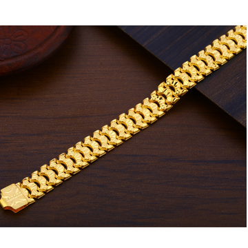 916 Gold CZ Mens Exclusive Plain Bracelet MPB305