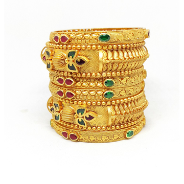 Set of six Antique Bangle by Rajasthan Jewellers Private Limited
