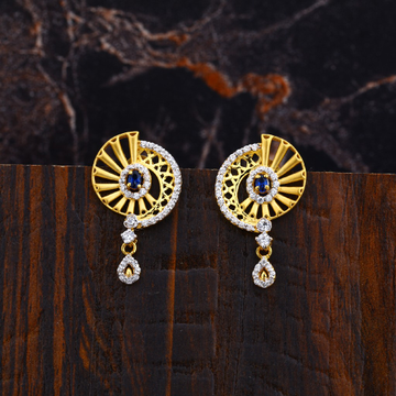 22K Gold Fancy Ladies Earrings-LFE106