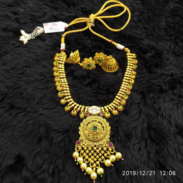 V Neck Antique Necklace Set#955