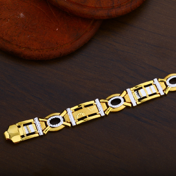 Mens 916 Plain Broad Cz Fancy Bracelet-MPB21