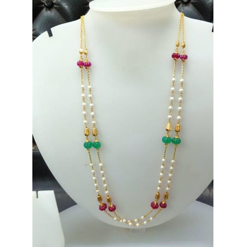 Gold bold pearls necklace for women by Celebrity Jewels