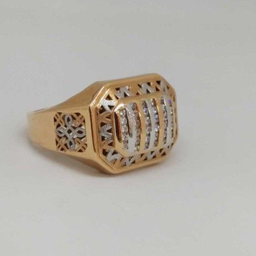 18 kt rose gold gents branded ring by 
