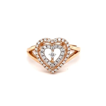 18k Gold Heart single Diamond Ring For Ladies by 