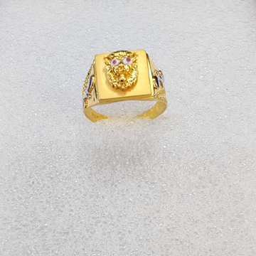 916 Gold Fancy Met Finishing Unique Gents Ring by 