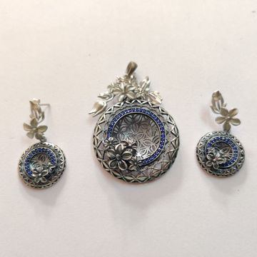 925 silver antique plating pendant set by Veer Jewels