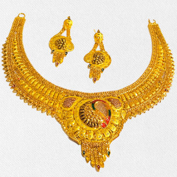 one Gram Gold Stylish necklace set by 