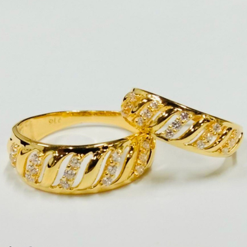 Gold cocktail couple ring by 