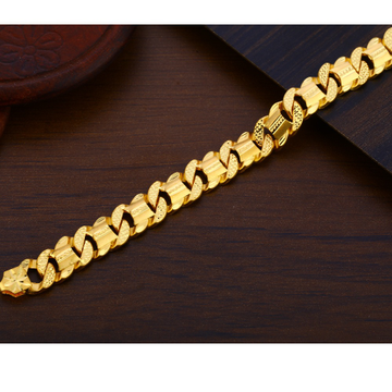 916 Gold CZ Hallmark Mens Delicate Plain Bracelet...