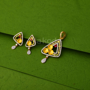 916 Gold CZ Ladies Pendant Set FPS406