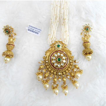 Gold Antique Jadtar Necklace Set RHJ 5270