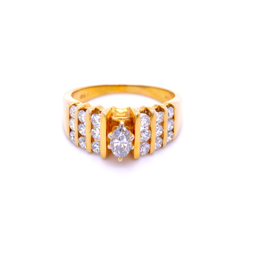 The classic round brilliant and marquise shape dia...
