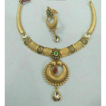 22K/916 Gold Antique Jadtar Necklace Set
