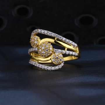 916 Gold CZ Hallmark Designer Ladies Ring LR1472