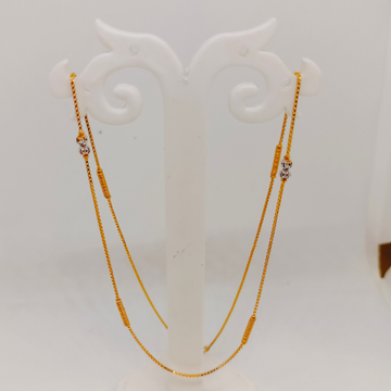 Gold enamel chain by Ghunghru Jewellers