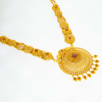 Gold Short Necklace Pattern - South India Jewels