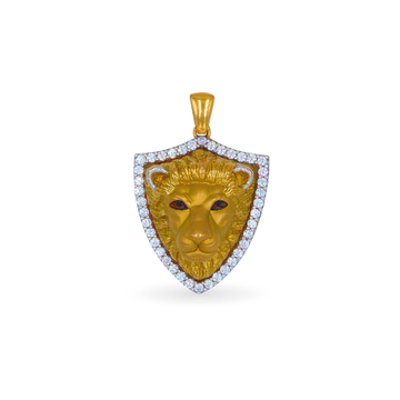 Lion 22k Gold Hollow Pendant
