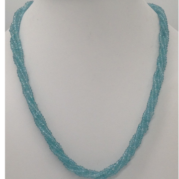 Natural sky blue aquamarine faceted beeds 4 layers necklace JSS0041