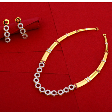 22KT Gold CZ Ladies Necklace Set LN191