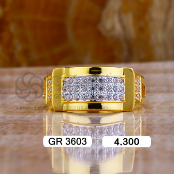 22K(916)Gold Gents Diamond Fancy Band Ring by Sneh Ornaments