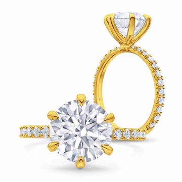 14k Gold with Moissanite Diamond Studded Solitares...