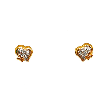 22K Gold Heart Shaped Earrings MGA - BTG0367