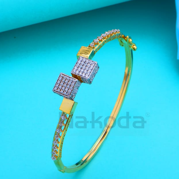 750 Gold CZ Ladies Designer Kada Bracelet LKB219